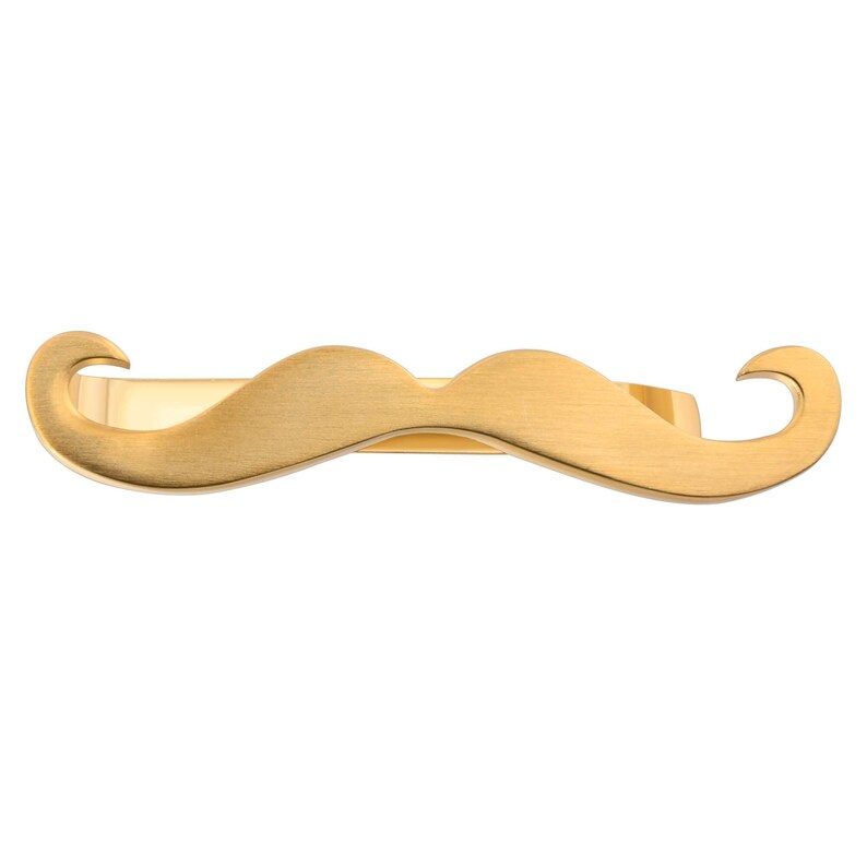 Moustache Tie Bar in Brushed Gold - Etsy