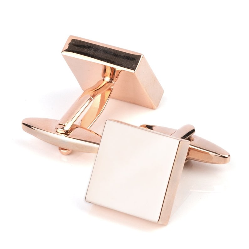 Rose Gold Square Engravable Cufflinks