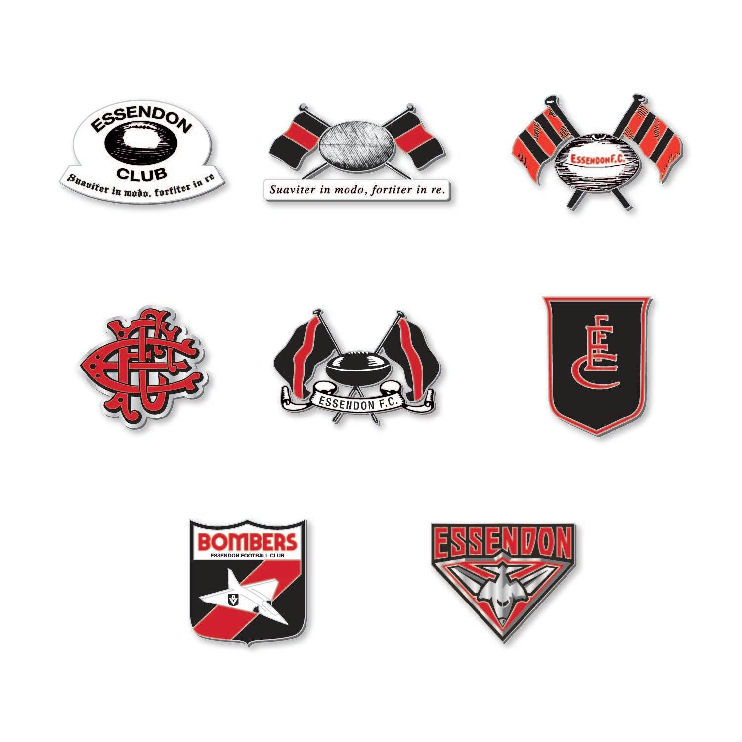 Essendon Bombers AFL Pin Set - Etsy, image size:1501x1500