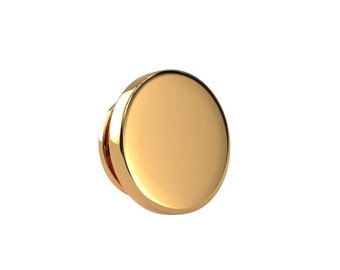 Round Gold Engravable Lapel Pin