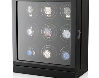 Sydney Watch Winder Box for 9 Watches in Black