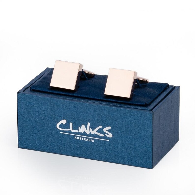 Rose Gold Square Engravable Cufflinks
