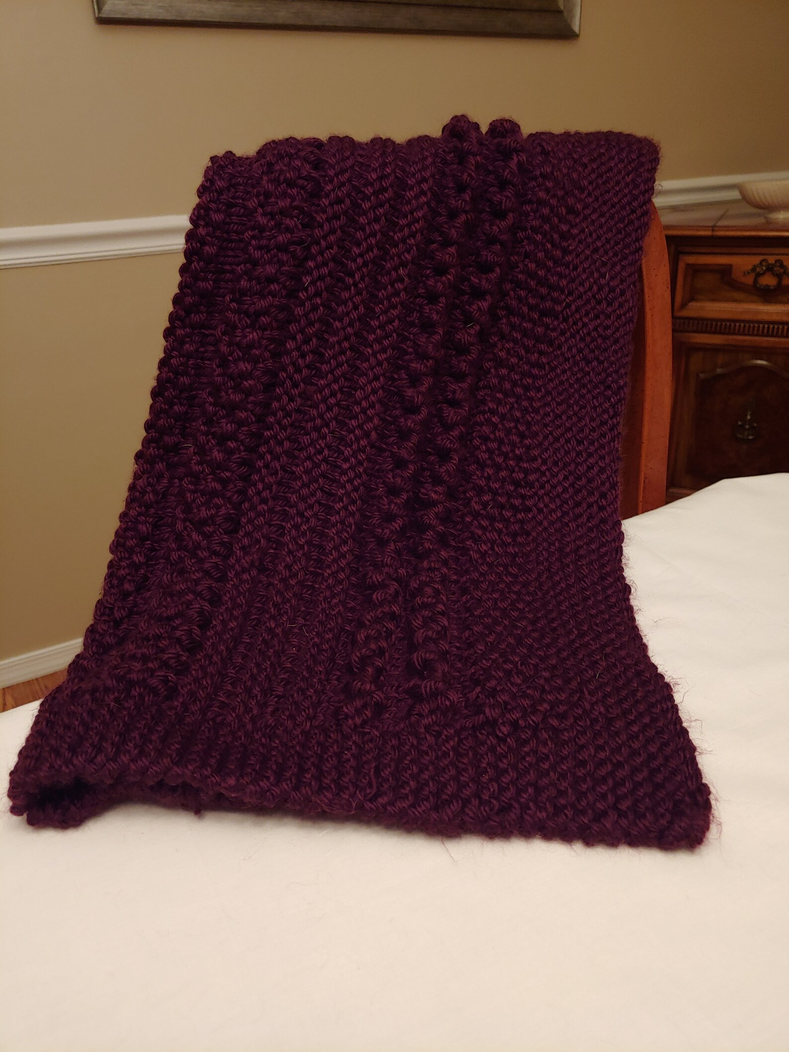 Knitted Blanket Purple Blanket Baby Blanket Knitted Afghan Baby Afghan