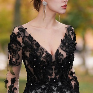 Black Mermaid Gown Etsy UK