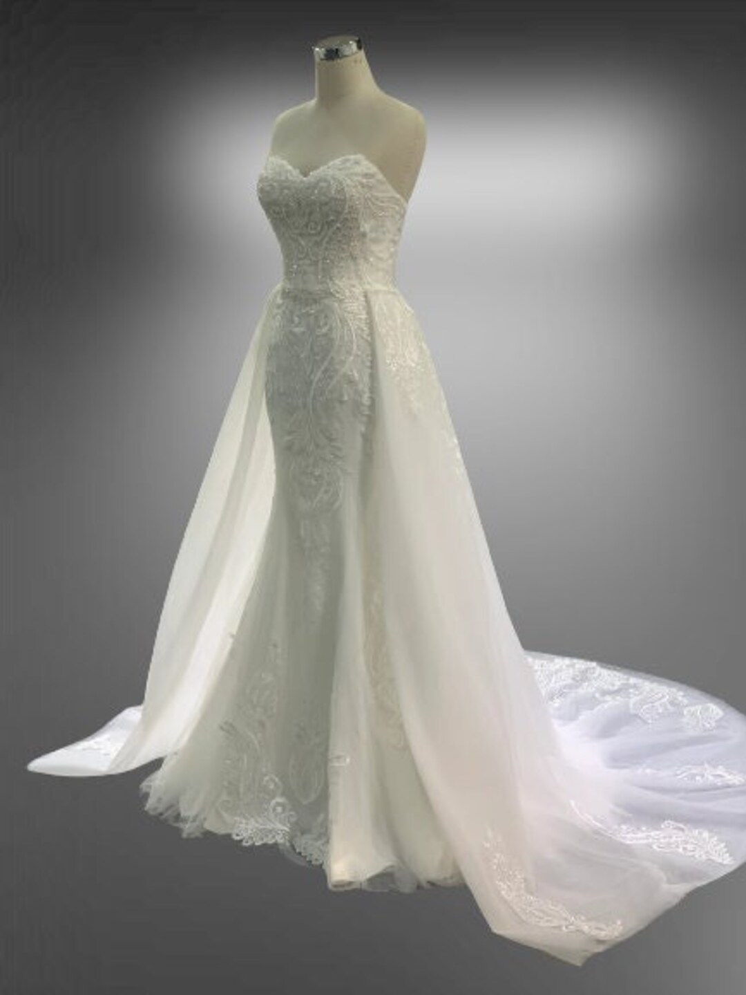 Gorgeous Glamorous Beaded High neck Mermaid Mermaid Wedding Dress