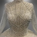 Luxury High Neck Sleeveless Rhinestone Pearls Beaded A-Line Long Wedding Dress