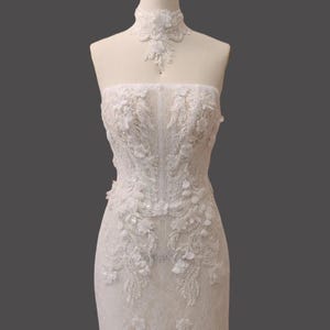 Super Fun Sassy 3D Lace Short Wedding Dress with Matching Choker