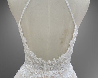Lace Halter Neck A Line Wedding Dress - Etsy