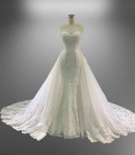 Vintage Ivory Lace Mermaid Wedding Dresses Beach Wedding Gown main image 0