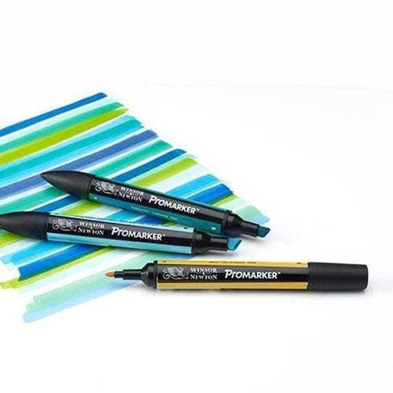 Winsor /& Newton Promarker Twin Tip Permanent Colour Marker Pens 12+1 Set #2