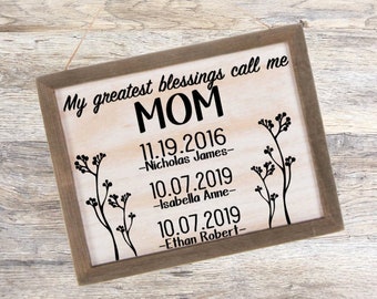 Whitewashed Wood Mom Sign