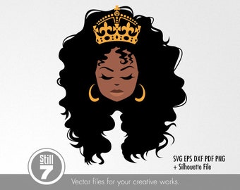 African American Queen Black Woman svg cutting file eps  Etsy
