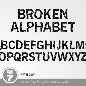 Broken Alphabet svg - svg eps dxf