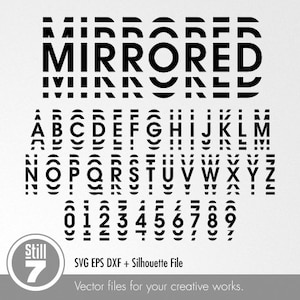 Mirrored Alphabet svg - Echo Alphabet svg - svg eps dxf + Silhouette file