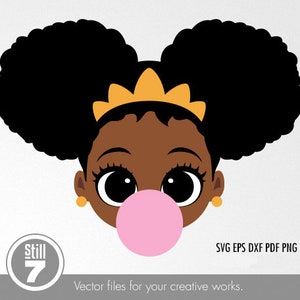 黒人少女 svg - かわいい小さな黒人少女 svg カッティング ファイル + eps dxf pdf png