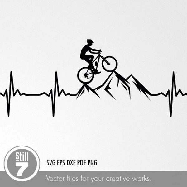 MTB svg - Mountain Bike svg - Woman Mountain Biker svg - Downhill svg - eps png pdf dxf svg + silhouette file