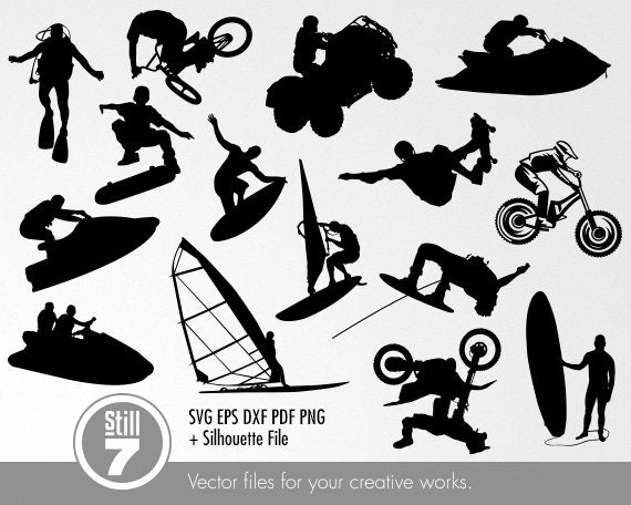 15 Extreme Sport Designs Summer Bundle Svg Cutting Files Etsy