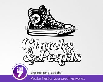 Chucks and Pearls svg - 2 colors - svg cutting file + eps dxf pdf png