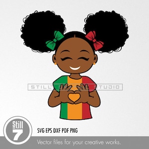 Young Black Girl SVG - Celebrating Black History Month - Colorful and Modern Design