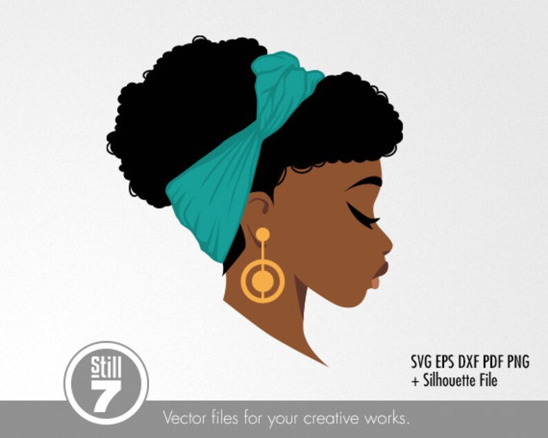 Download Black Woman svg Headwrap svg eps dxf pdf png silhouette | Etsy