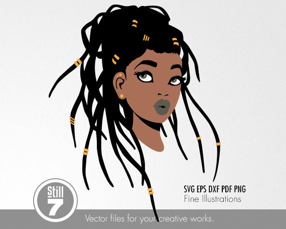 Black Girl Svg Dreadlocks 1 Svg Cutting Files Eps Dxf Etsy