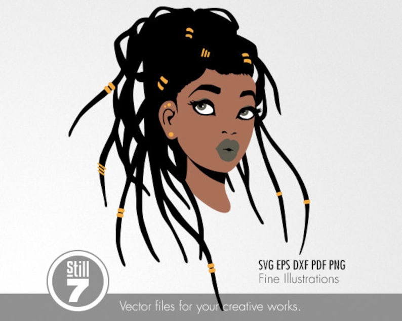 Download Black girl svg Dreadlocks 1 svg cutting files eps dxf | Etsy