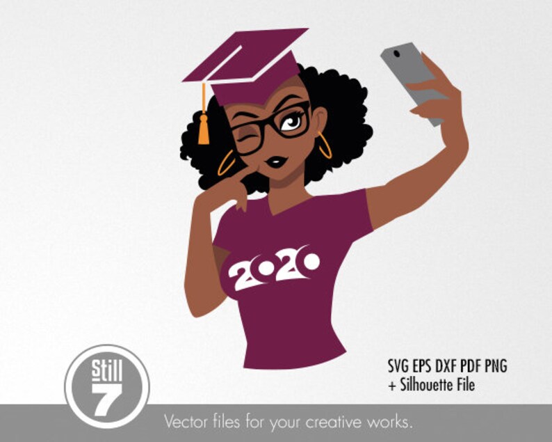 Download Black woman with glasses svg Afro woman svg Graduation | Etsy