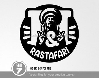 SVG Design - i and i rastafari - Minimalistische Rastafari-Kunst in Monochrom für Dekor und DIY-Kreationen