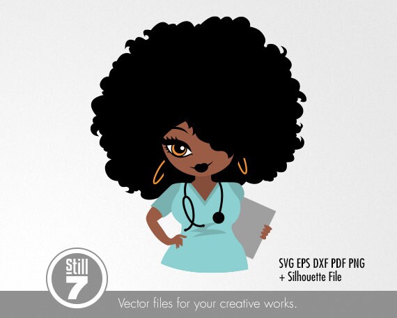 Download Nurse Svg Black Woman Svg Afro Woman Svg Svg Cutting Etsy