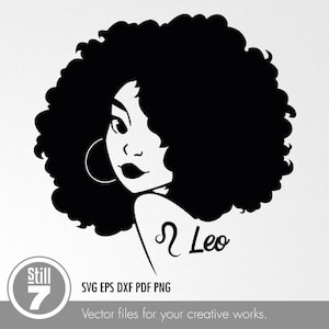 Black Woman svg - Afro Woman svg - Zodiac Leo svg - svg cutting file + eps dxf pdf png + silhouette file