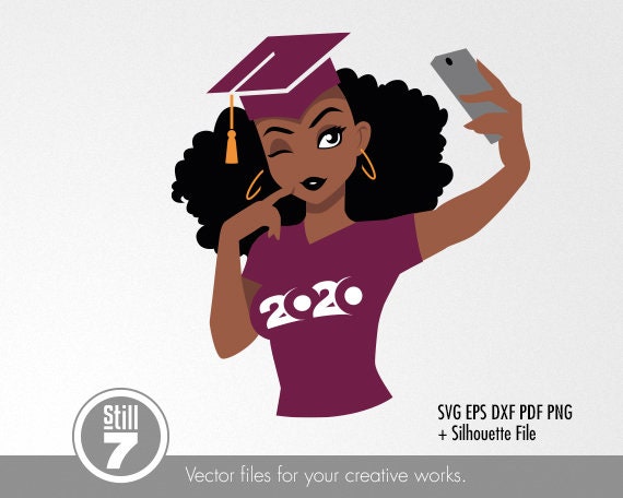 Black Woman Svg Afro Girl Svg Graduation 2020 Svg Svg Etsy