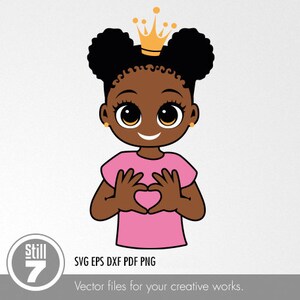 Black Princess svg - Mãos de coração svg - arquivo de corte svg + eps dxf pdf png