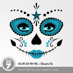 Calavera SVG - Tag der Toten SVG Schneidedatei - eps dxf pdf png