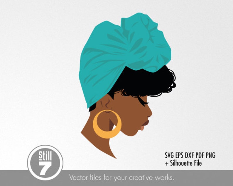 Download Black Woman svg Headwrap svg svg cutting file eps dxf | Etsy