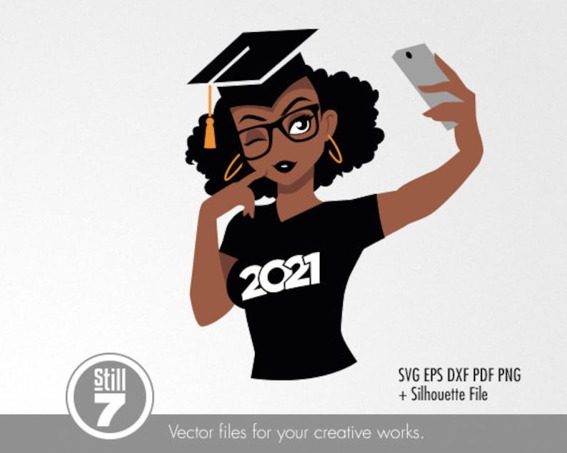 Download Black woman with glasses svg Afro Girl svg Graduation 2021 ...