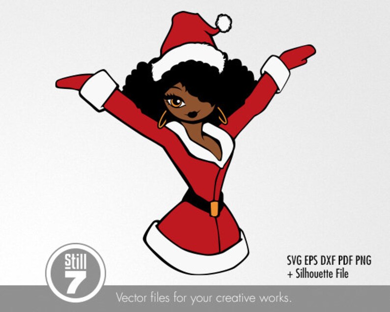 Download Black Woman svg Santa Claus svg svg cutting file eps dxf ...