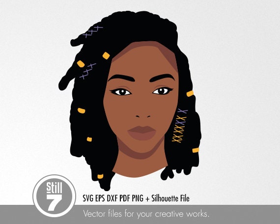 Download Black Woman svg Dreadlocks svg cutting file eps dxf pdf | Etsy