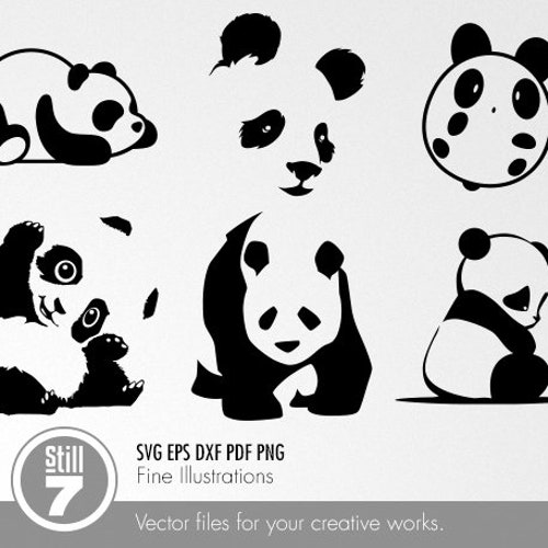 Cute Panda With Glasses/bowtie Clipart Bundle SVG PNG DXF Eps - Etsy
