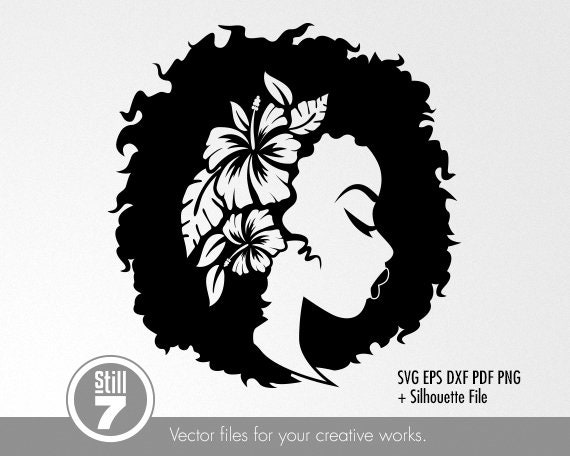 Black Woman Natural Hair Svg Afro Woman Svg Svg Cutting Etsy