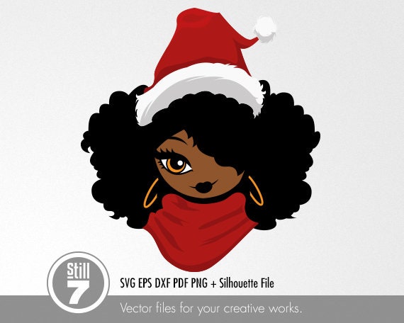 Download Black woman svg Afro Santa svg cutting file eps dxf pdf | Etsy