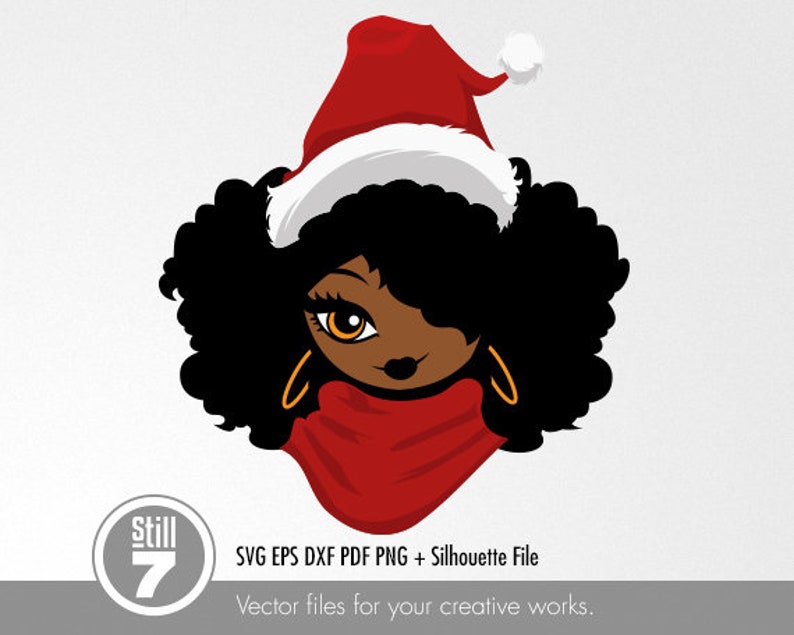 Download Black woman svg Afro Santa svg cutting file eps dxf pdf | Etsy