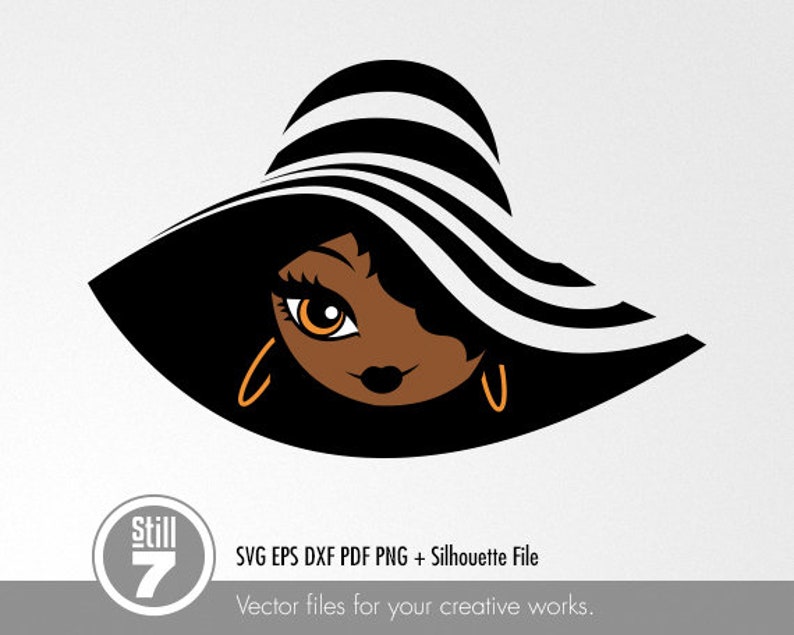 Download Art Collectibles Clip Art Eps Dxf Pdf Png Silhouette File Black Woman Svg Hat Lolita Svg Cutting File African American Svg
