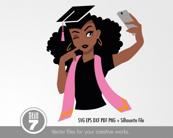 Download Black Woman Svg Pink Graduation Stole Svg Svg Cutting File Etsy