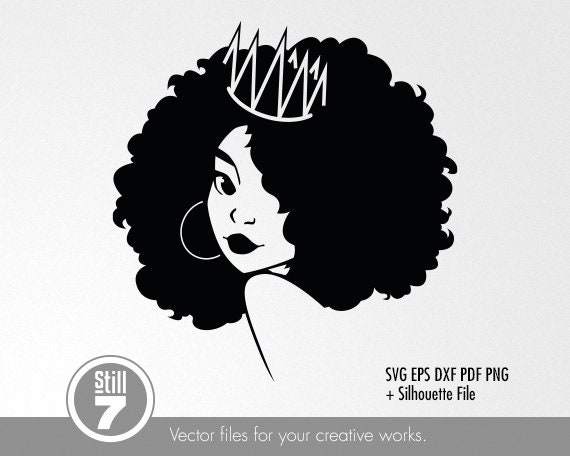 Black Woman svg - Black Queen svg - svg cutting file + eps dxf pdf png +  silhouette file