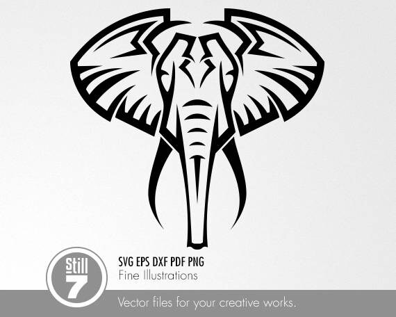 Elephant Head Svg Eps Dxf Pdf Png Etsy