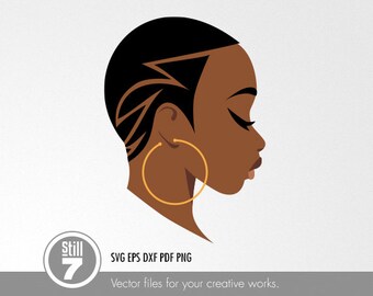 Black Woman svg - Haircut svg - svg cutting file + eps dxf pdf png
