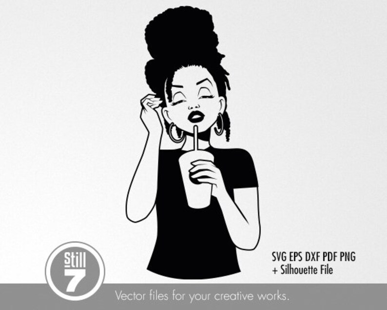 Download Black Woman outlines svg Coffee Girl svg svg cutting file ...