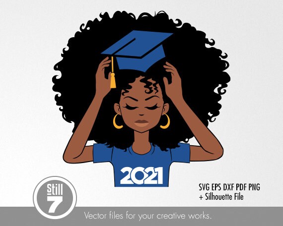 Download Afro Woman Blue Svg Graduation 2021 Svg Senior 2021 Svg Etsy