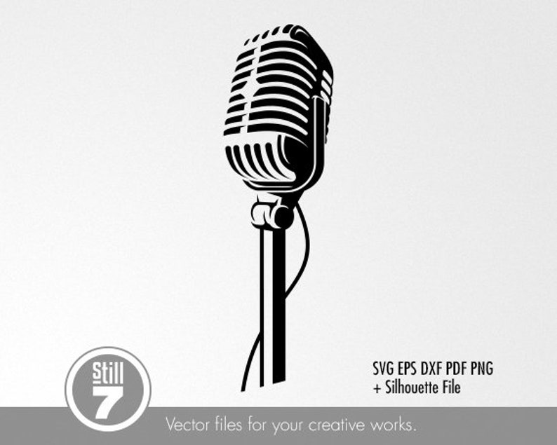 Download Vintage Microphone svg svg cutting file eps dxf pdf png | Etsy