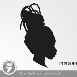 Black Woman svg - Dreadlocks svg - svg cutting file + eps dxf pdf png